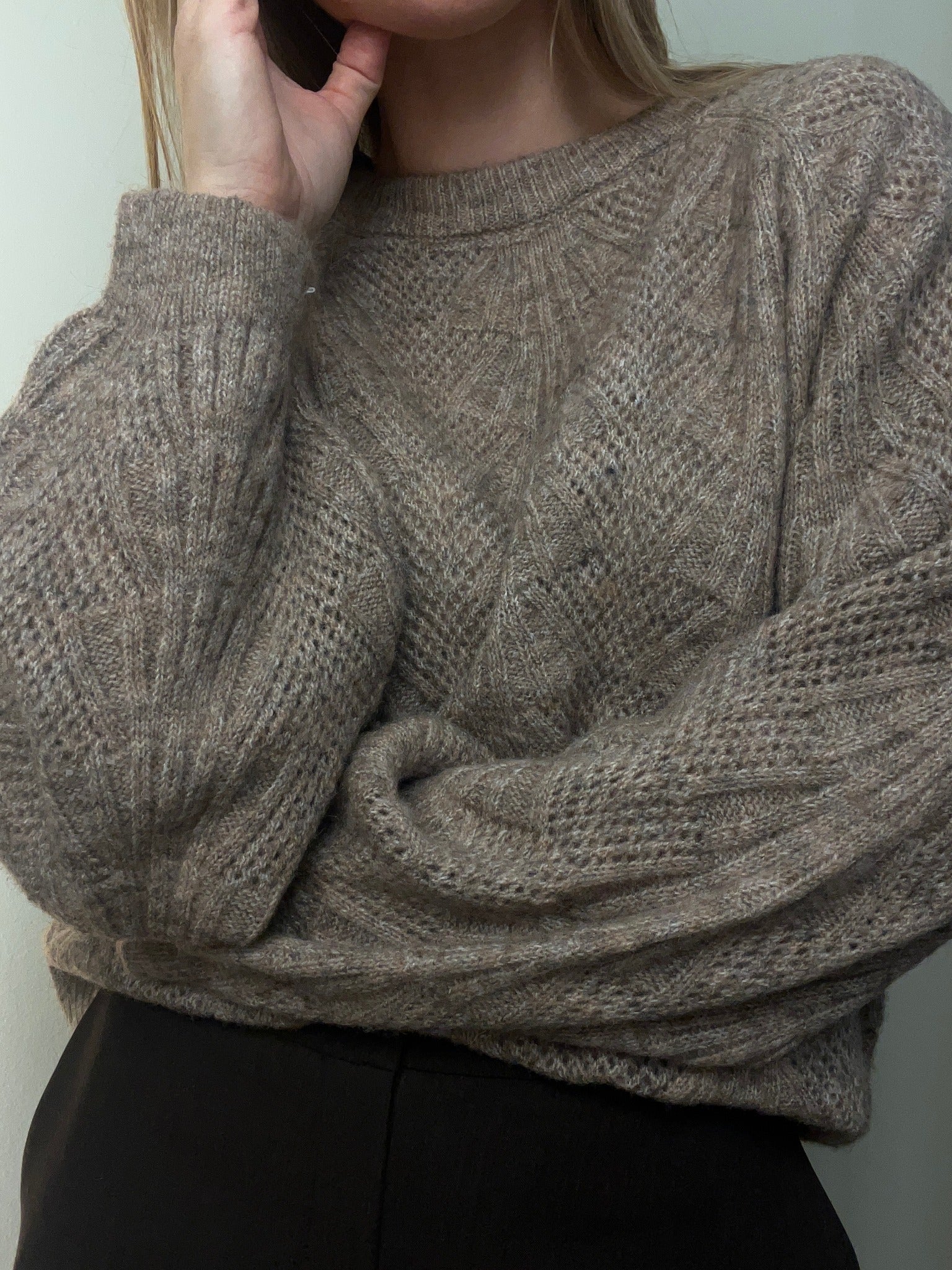 OBJFLORA Pullover - Desert Taupe